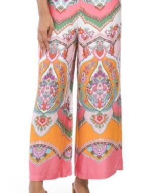Rachel Zoe Boho Wide-Leg Printed Jumpsuit Pants - Pink Multi small